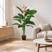 Artificial Strelitzia Plant With Pot, Red, 100 Cm