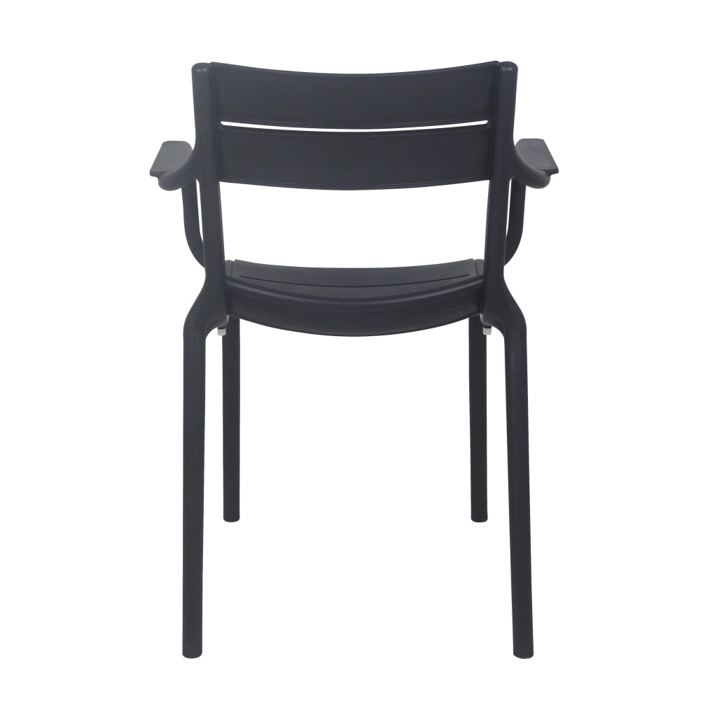 Oviala - Set di 4 poltrone da giardino in plastica nera