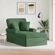 Chaise Longe con Gonna 3 pcs Verde Giungla Tessuto in Cords 42022952