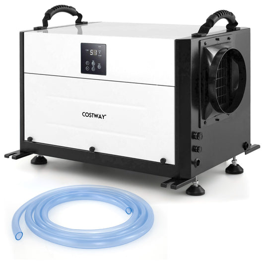 Deumidificatore industriale con tubo di drenaggio e sbrinamento automatico, Deumidificatore per spazi ristetti Bianco-Condizionatori aria