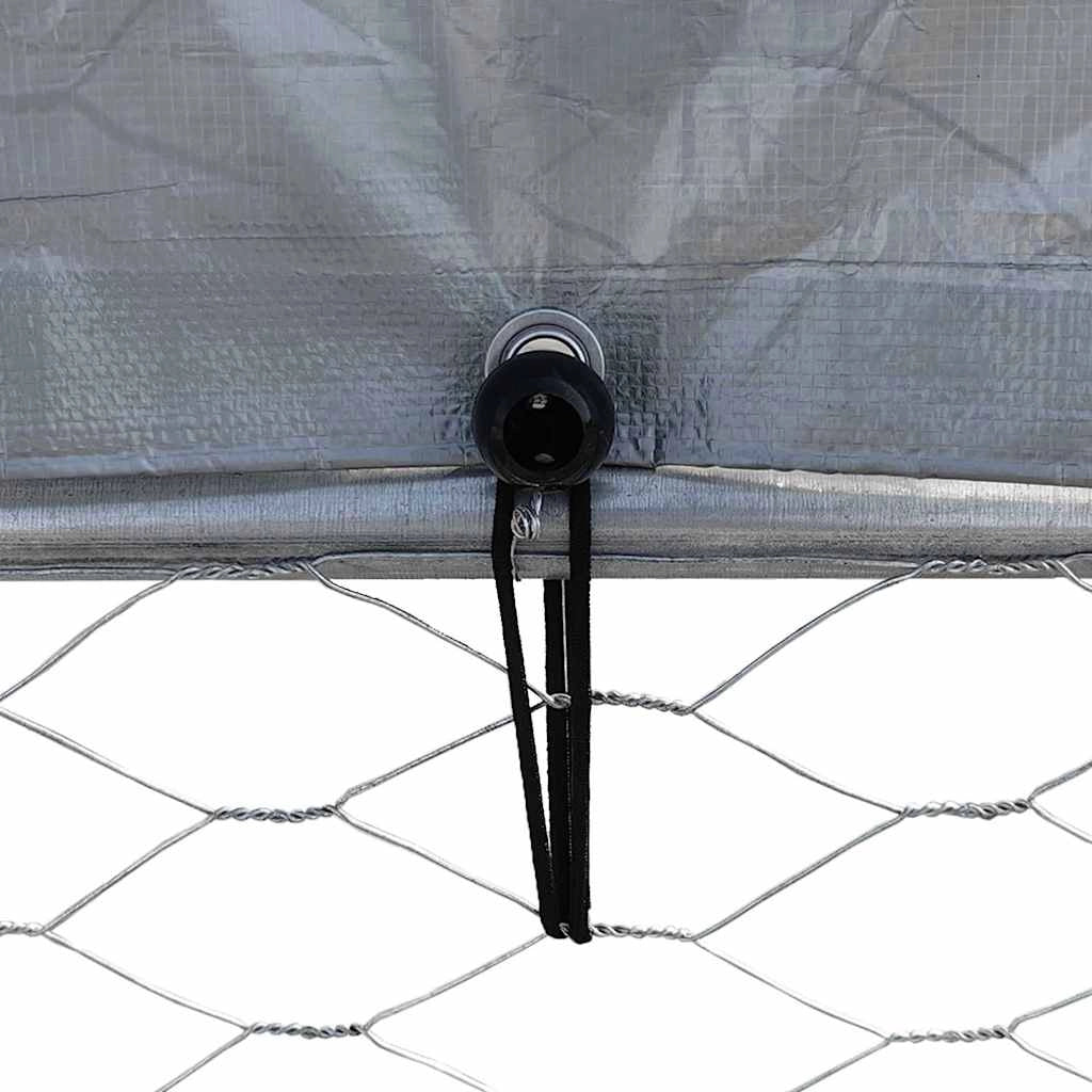 Gabbia per cani con tetto e porta acciaio zincato argento Silver 02_0041640