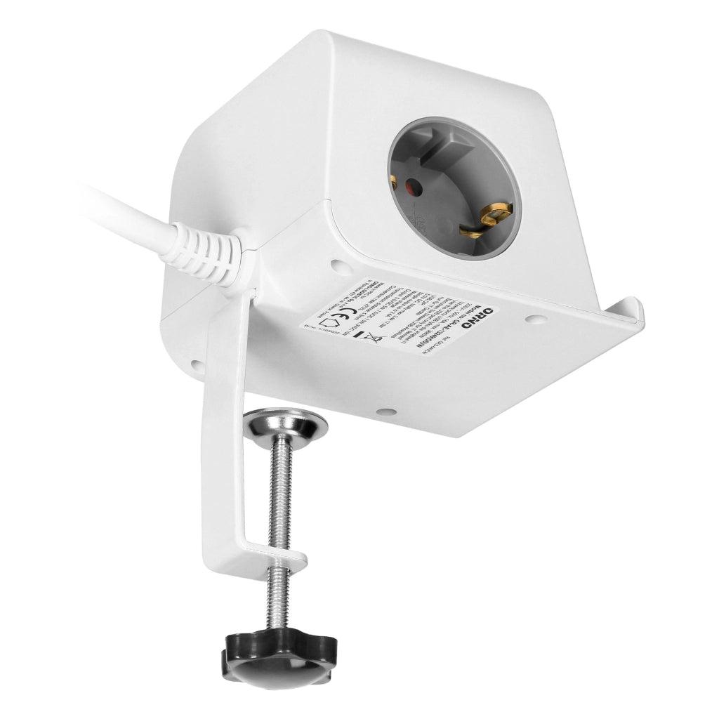 Ciabatta Multipresa da scrivania con Ricarica Wireless, 2 USB-C + 2 USB-A e 2 Prese Schuko, morsetto a vite e cavo 1,4 m