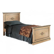 Letto  dritto singolo avorio antico filo azzurro in legno 103x209x110 (1431) - Mobili 2G