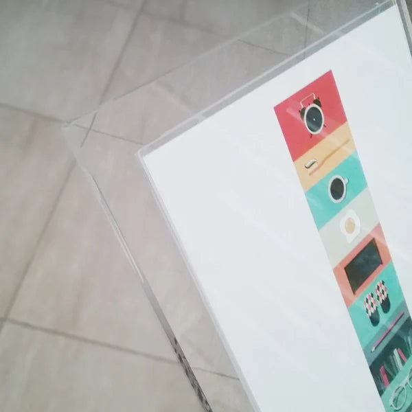 Leggio in plexi a L 1 tasca e porta depliant A4 - Non personalizzato