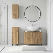 Set di armadietti da bagno in 3 pezzi ZWOLLE Rovere Artigianale 3417764