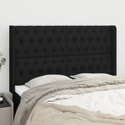 Testiera ad Orecchio Nera 163x16x118/128 cm in Tessuto 3119924