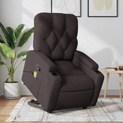 Poltrona Alzapersona Massaggi Reclinabile Marrone Scuro Tessuto 3204727
