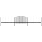 Recinzione da Giardino con Punta a Lancia in Acciaio 504x125 cm Nero 277723