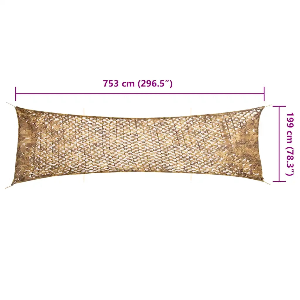 vidaXL Rete Mimetica con Custodia di Conservazione 753x199 cm Sabbia