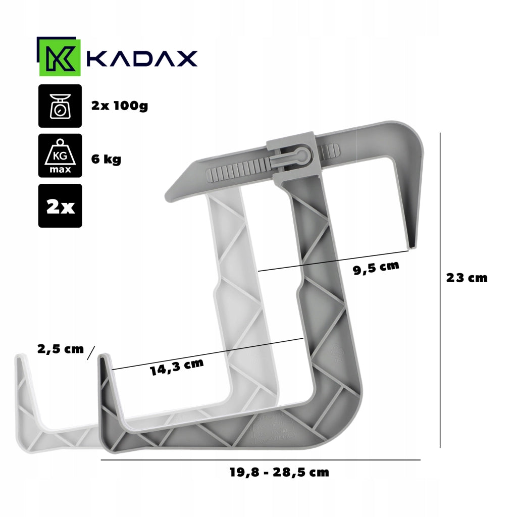 Set di 2 ganci appendiabiti KADAX per vasi da fiori, fioriere da balcone e ringhiere.