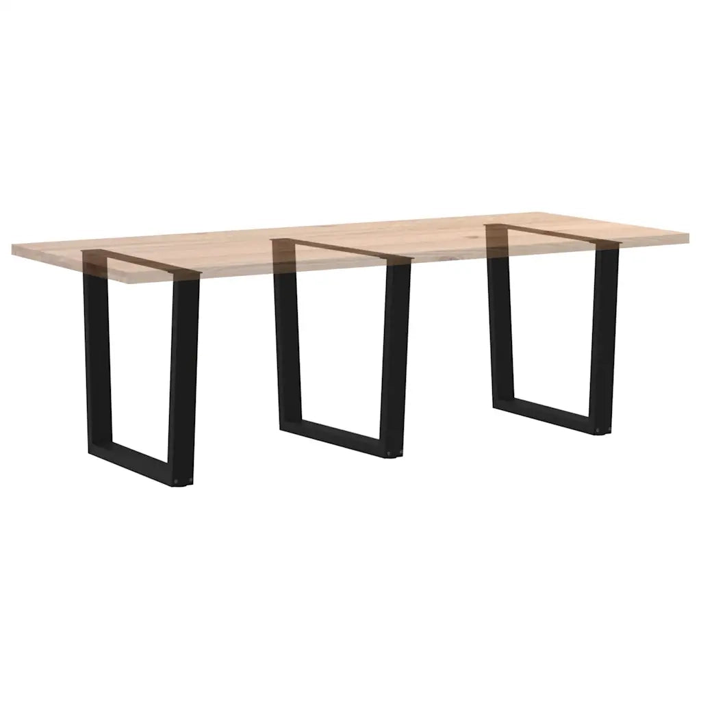 Gambe per tavolo da pranzo a forma di V 3 pz nere 80x(72-73,3) cm in acciaio
