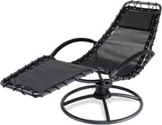 ® Sedia Relax Poltrona a Dondolo Sdraio Ergonomica Oscilla a 360° Incl. Poggiatesta Acciaio Salotto Esterno Interno Sedie Lettino Giardino