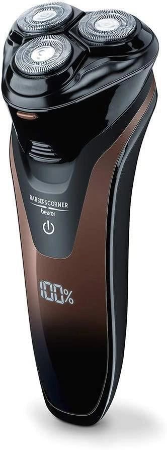 Beurer HR 8000 Rasoio a Testine Rotanti Elettrico senza Fili, con Accessorio per Barba e Basette e Rifinitore a Scomparsa Integrato