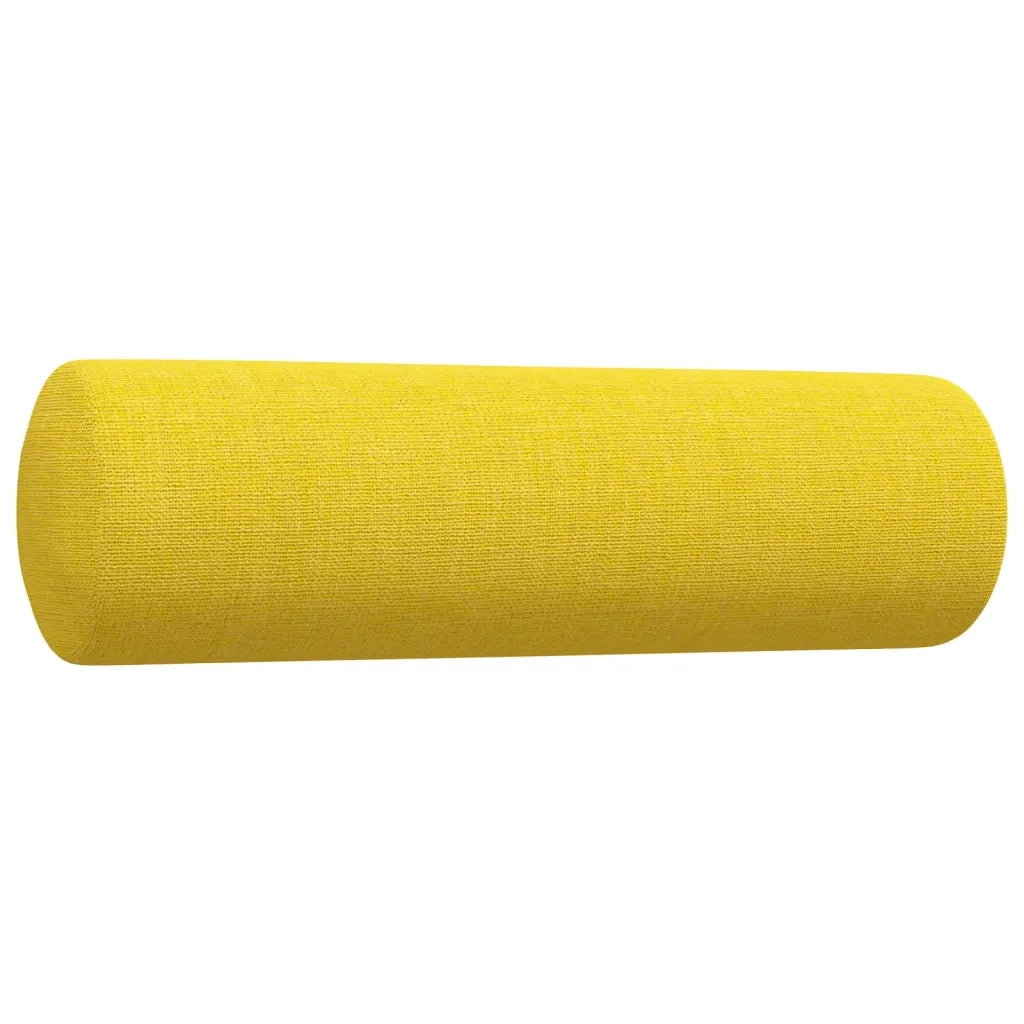 vidaXL Set Divani 4 pz con Poggiapiedi e Cuscini Giallo Chiaro Tessuto