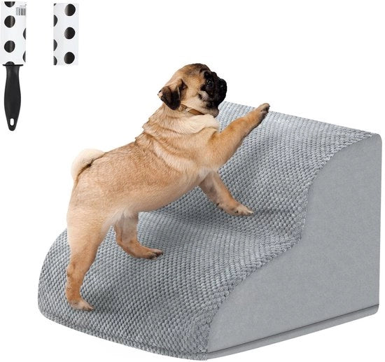 Trappola a doppia trappola per letto e divano, trappola per animali domestici con schium duratura alta densità e copertura lavabile e ruota per la rimozione del pelo di animali, riduce lo stress sulle articolazioni degli animali domestici, grigio