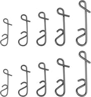 Connettore senza nodo per pesca 100 pezzi, diverse misure, connettore in acciaio inossidabile per pesca, gestione acqua dolce e salata.