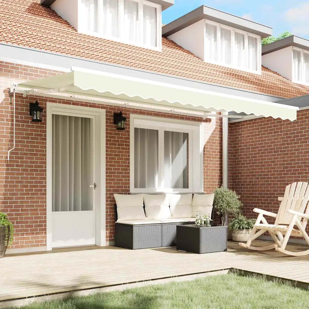 vidaXL Tenda Retrattile Crema 350 x 200 cm Poliestere e Alluminio