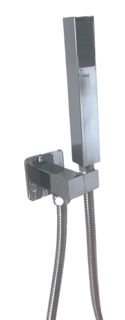 Presa acqua con supporto doccia squadrato completo,flessibile 150