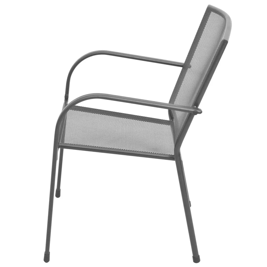 Sedie da Giardino Impilabili 2 pz in Acciaio Grigio 42705