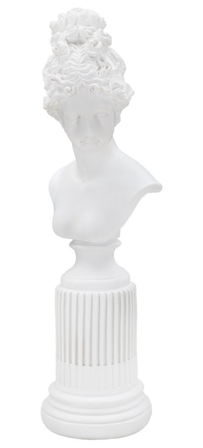 Scultura Statua Woman con Piedistallo 11x10,5x35,5 cm in Poliresina