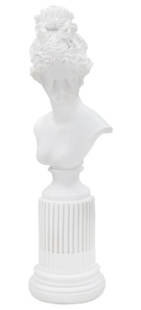 Scultura Statua Woman con Piedistallo 11x10,5x35,5 cm in Poliresina