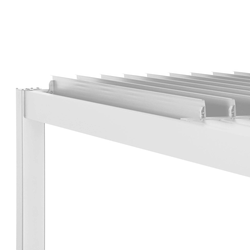 Pergola bioclimatica 3.6x3.6m in alluminio e acciaio con lamelle