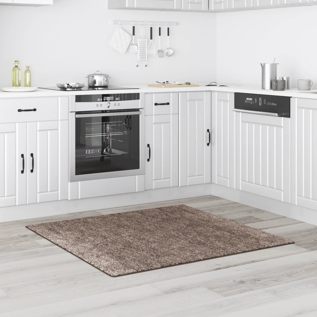 Tappeto Shaggy Alta Pelo Marrone 120x120 cm PP