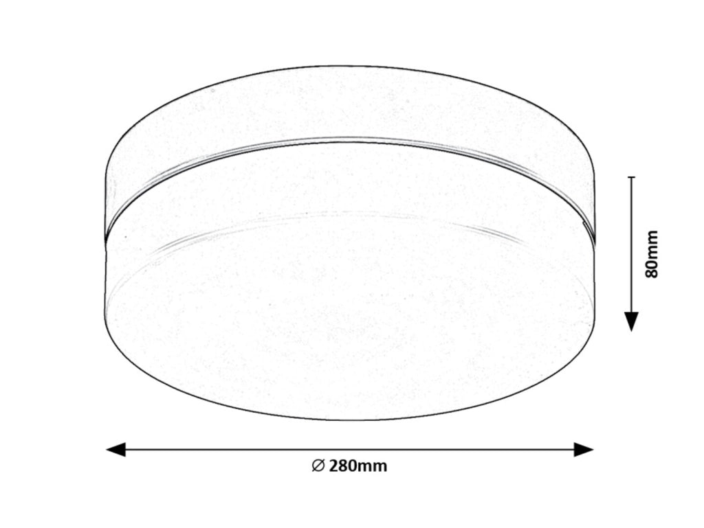 Plafoniera bagno Rabalux Gaelo Ø28 nero/bianco IP44 LED 18W