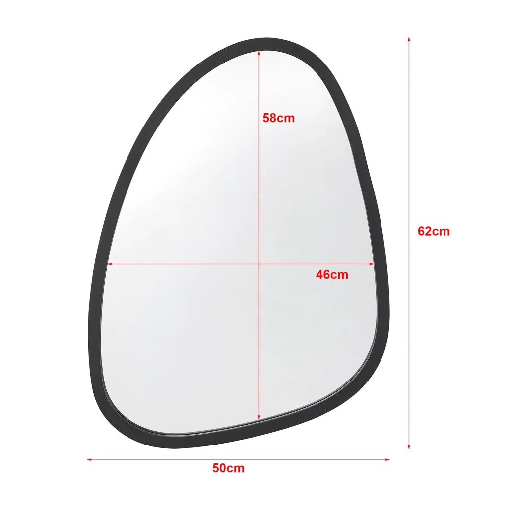 Specchio da parete asimmetrico 62 x 50 cm nero opaco 03_0007905