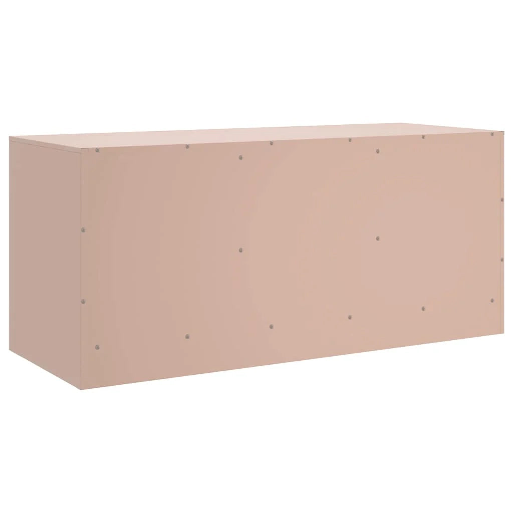 Mobile TV multimediale scaffale TV credenza TV sala da pranzo soggiorno camera da letto rosa 99 x 39 x 44 cm acciaio rosa 02_0028305