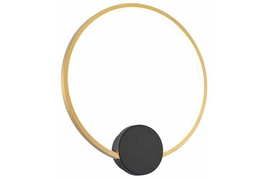 Applique moderna nera anello oro 30cm LED 12W Reality