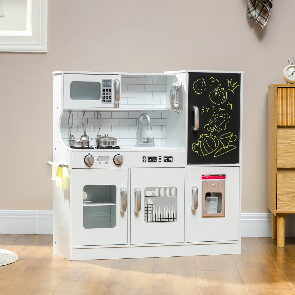 Cucina Giocattolo con Telefono, Lavagna e Accessori ¨C ZephMum ¨C Bianco