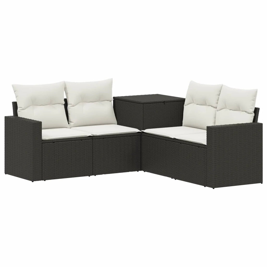 Set di divani 5 pz Nero e Bianco Crema 3447849