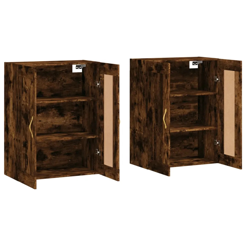 Armadietti a Parete 2 pz Rovere Fumo in Legno Multistrato 3198054