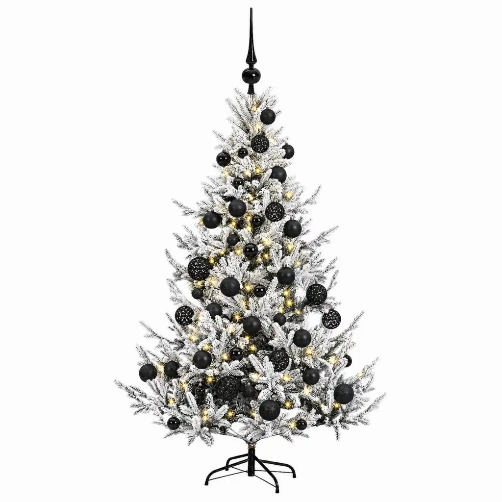 Albero di Natale artificiale con palline 150 cm 150 LED 3465592