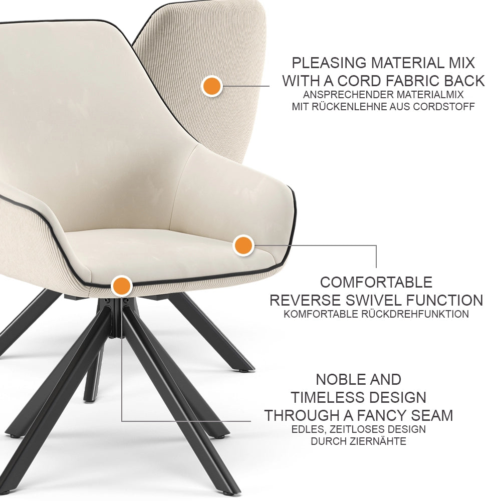 Vicco Lounge chair Beige Set di 2