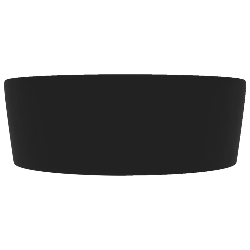 Lavabo di lusso con troppopieno lavabo da appoggio lavabo da bagno stanza da trucco casa 36x13 cm ceramica nera opaca 02_0002783