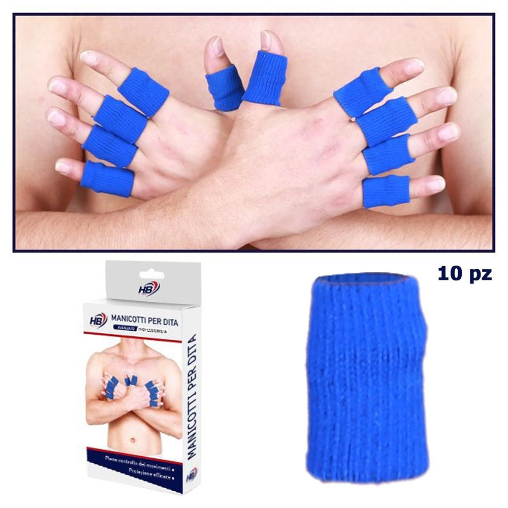 Trade Shop - Supporti Protezione Dita Dito Elastici Per Pallavolo Pallacanestro Basket Blu -