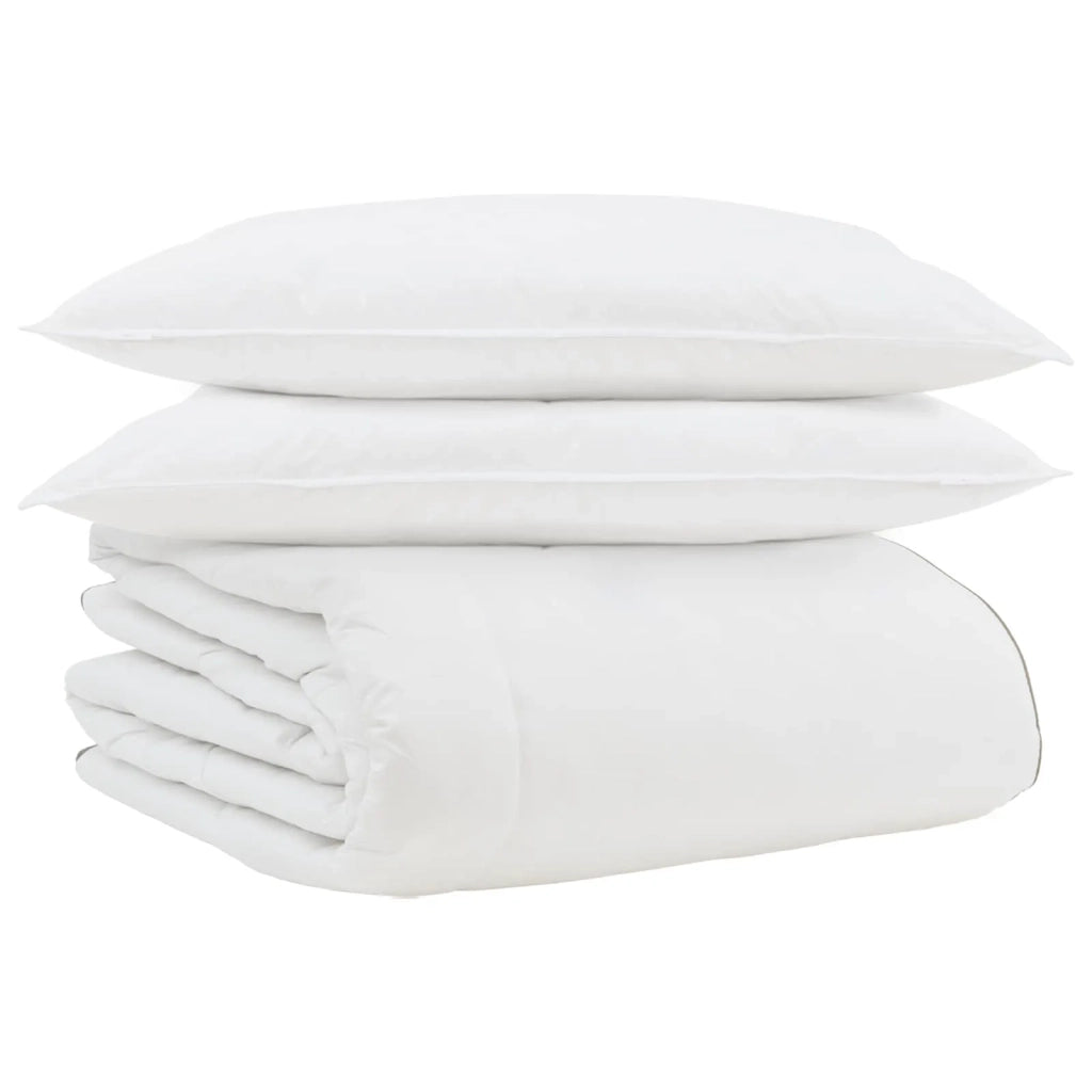 Piumone | Duvet Invernale con cuscino 3 pz Bianco Piuma d'anatra
