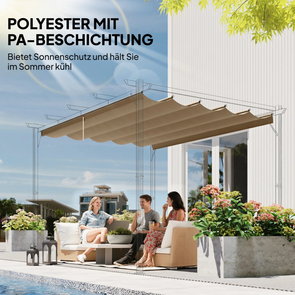 Copertura Pergola Retrattile ¨C zephmum ¨C Marrone 250x255 cm