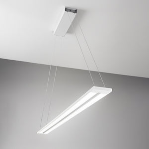Lampadario Moderno Sway Metallo Bianco Acrilico Led 2X35W 3000K
