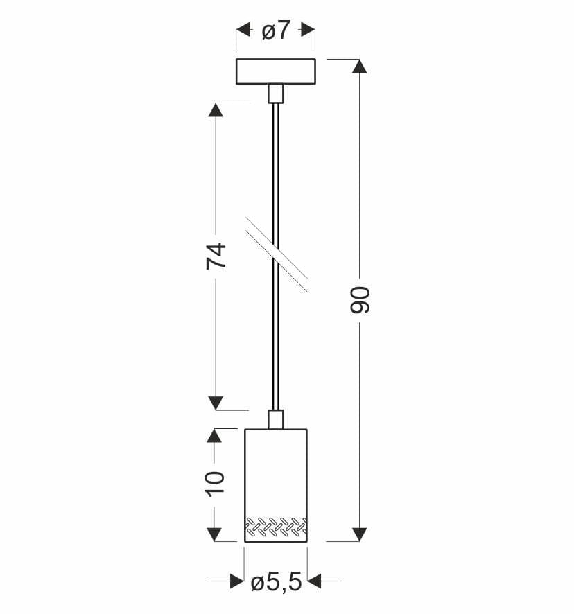 Lampada a sospensione Candellux Tubo nero/legno metallo GU10