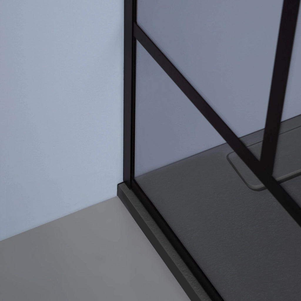 Parete doccia 140 cm trasparente nera