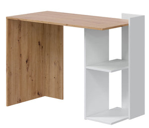 Scrivania ad angolo reversibile rovere nodi-bianco