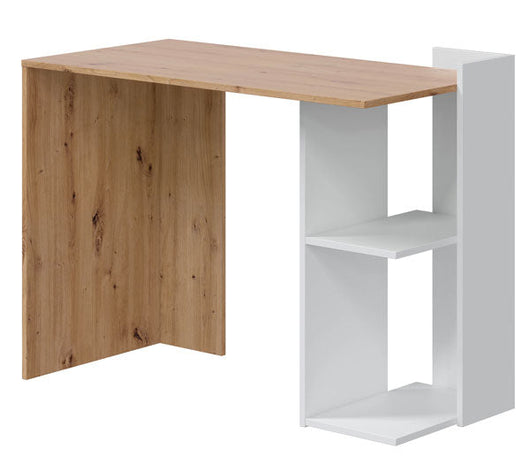 Scrivania ad angolo reversibile rovere nodi-bianco