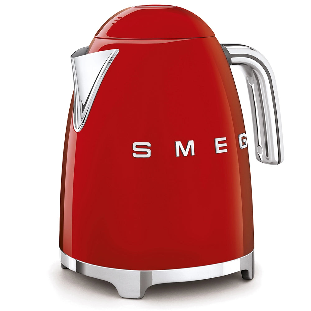 Smeg, bollitore elettrico klf03rdeu 1,7 l, filtro anticalcare lavabile, autospegnimento di sicurezza, indicatore livello di acqua, base antiscivolo e avvolgicavo integrato, potenza 2400w, rosso