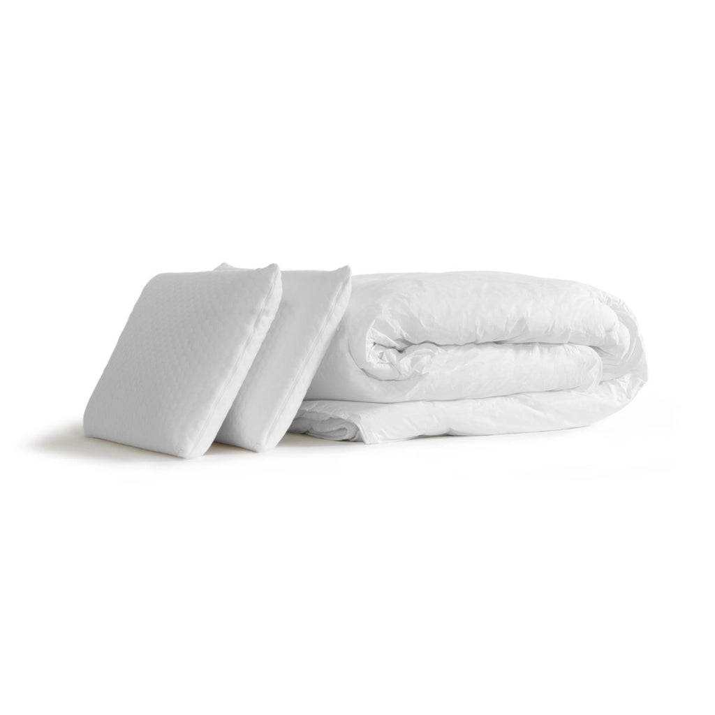 Pacchetto letto completo - Materasso 160x200cm + Box spring con doghe (in kit) + 2 cuscini + Piumino - Vitalspring Recover