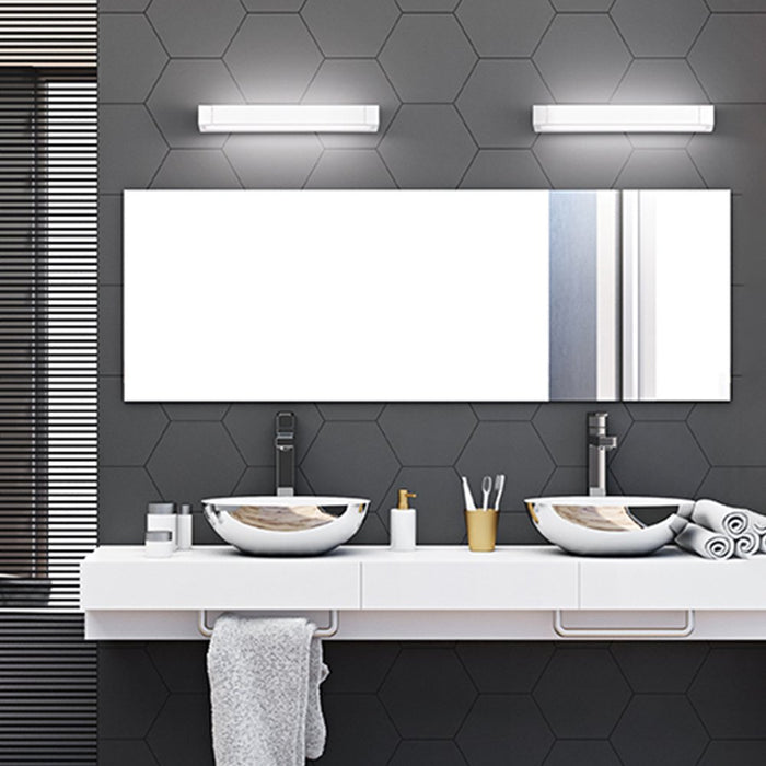 Applique Da Esterno Moderna Sway Metallo Bianco Acrilico Led 23W 3000K