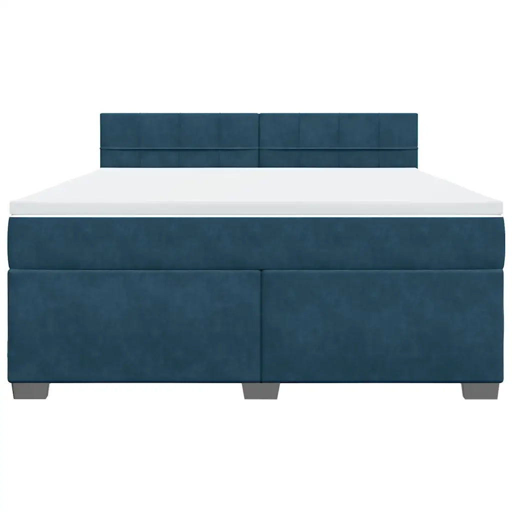 Giroletto a Molle con Materasso Blu 180x200 cm in Velluto 3288682