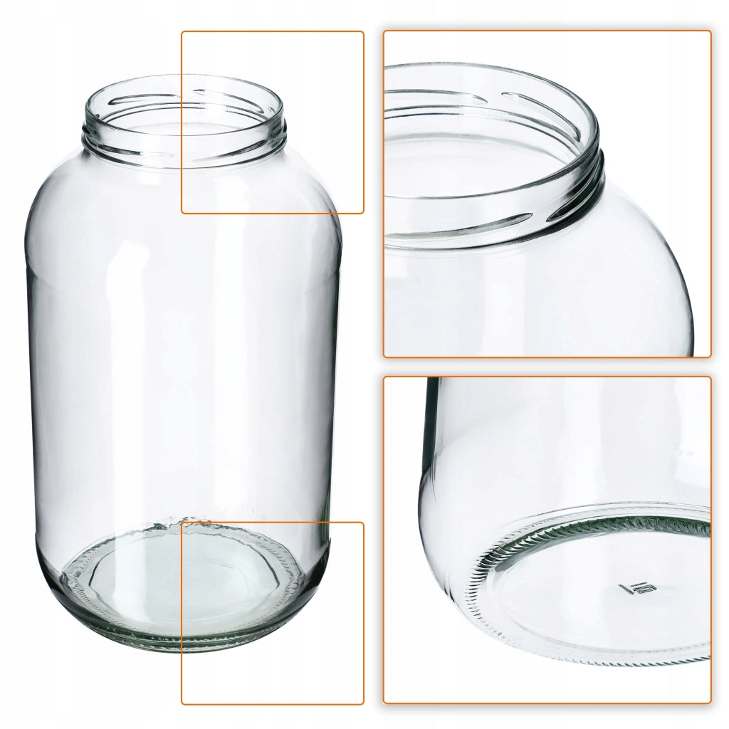 KADAX 2 pezzi Barattoli in vetro da 4 L per miele e conserve con coperchi Fi 100